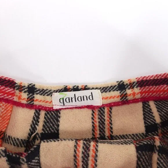 VTG Garland Skirt Womens 26 x 22 Plaid 100% Wool Red Black Tan Tartan Pleated - Picture 3 of 10